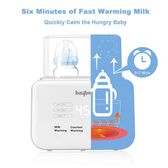 Baby Souq 6 in 1 Baby Bottle Warmer & Sterilizer with LCD Temperature Display, Smart & BPA Free Nipple