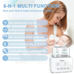 Baby Souq 6 in 1 Baby Bottle Warmer & Sterilizer with LCD Temperature Display, Smart & BPA Free Nipple